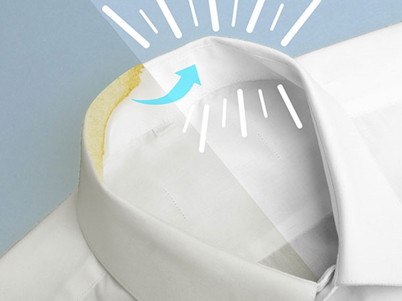 از بین بردن لکه یقه لباس